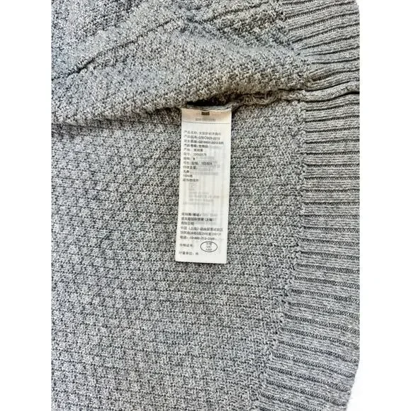 Hollister Gray Cable Knit Cardigan Women’s Medium Chunky Cotton Cozy Coastal - Picture 8 of 15